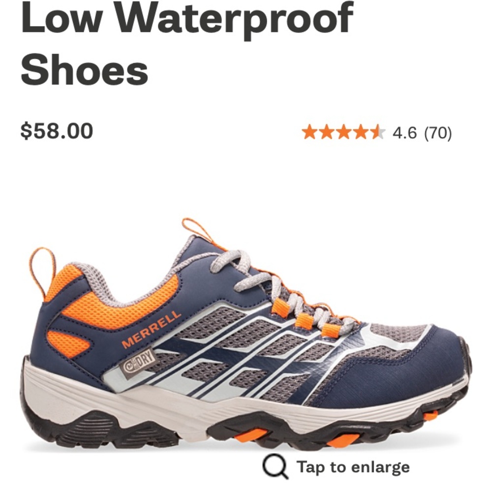 Kids size 2 Merrill Moab waterproof hiking shoes!